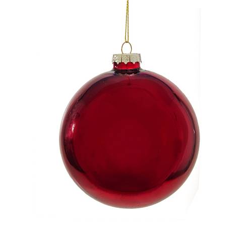 Γυάλινη μπάλλα μονόχρωμη σε γυαλιστερό κοκκινο χρ.8cm BL287
