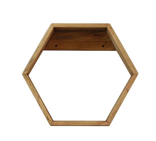Ράφι με ξύλινο εξάγωνο πλαίσιο,51x45cm HG176
