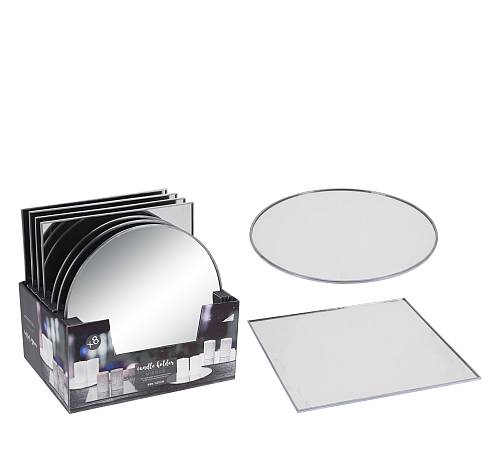 Καθρέπτης με ασημί μετ/κη μπορντούρα 2σχ.,display 8τεμ.,25x25cm YL147