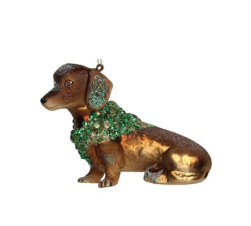 Γυάλινο στολίδι σκυλάκι,11.4cm MAS-6014