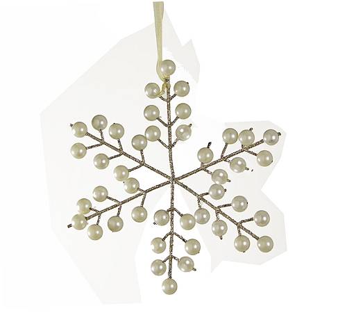 Στολίδι εντελβάις με πέρλες, 15cm MS629