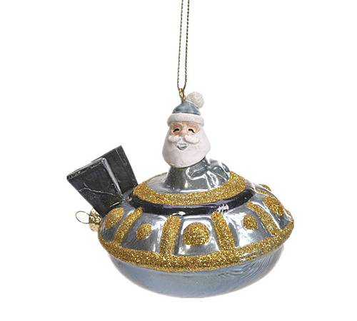 Γυάλινο στολίδι Αγ.Βασίλης διαστημόπλοιο,8cm BL334 Γυάλινο στολίδι Αγ.Βασίλης διαστημόπλοιο,8cm BL334