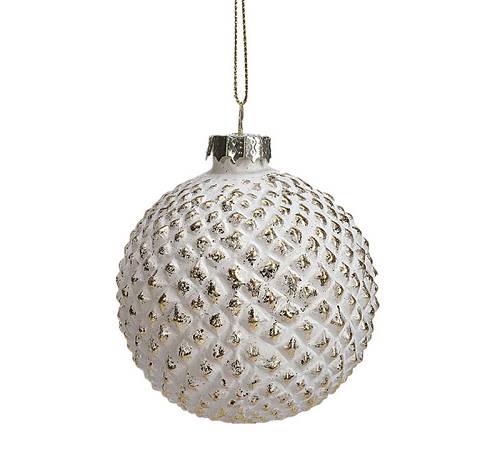 Γυάλινη μπάλλα αναγλ.ρόμβοι, εκρού/χρυσή,8cm BL348 Γυάλινη μπάλλα αναγλ.ρόμβοι, εκρού/χρυσή,8cm BL348