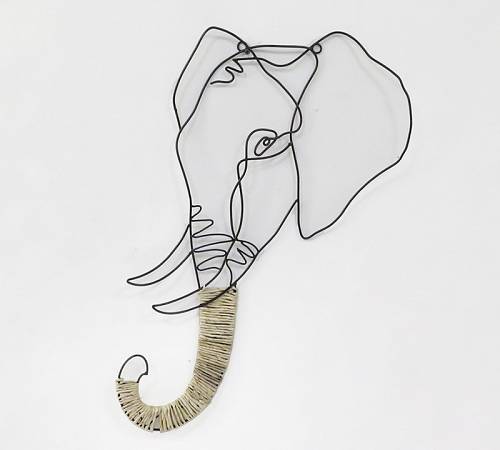 Διακοσμητικό τοίχου από σύρμα, σχ.ελέφαντας,65cm ID247