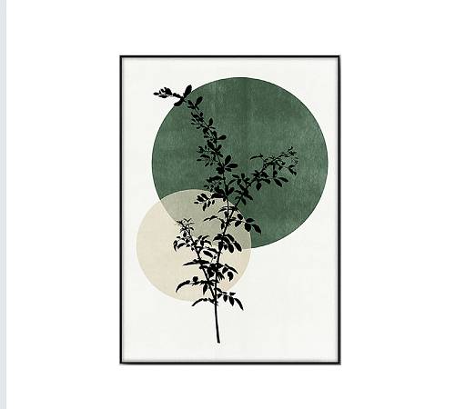 Πίνακας με κλαδιά σε πράσινο φόντο PI335