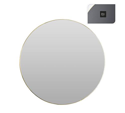 Στρογγυλός καθρέπτης με λεπτή χρυσή κορνίζα, Δ.55cm MI129