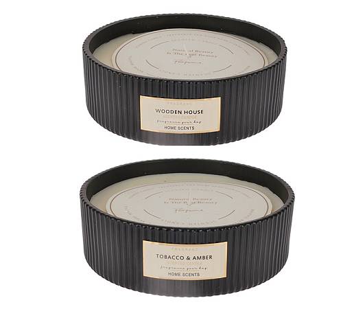 Αρωματικό κερί σε μαύρο γυαλί, 2 αρωμ.,18x6cm CA325