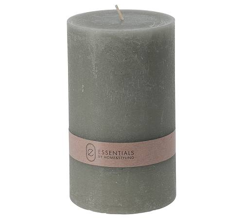 Κερί κορμός 9x15cm, ρουστίκ, αν.γκρι CA340