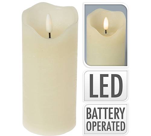 Κερί Led με φλόγα 3D, 7x15cm,εκρού χρ. CA349