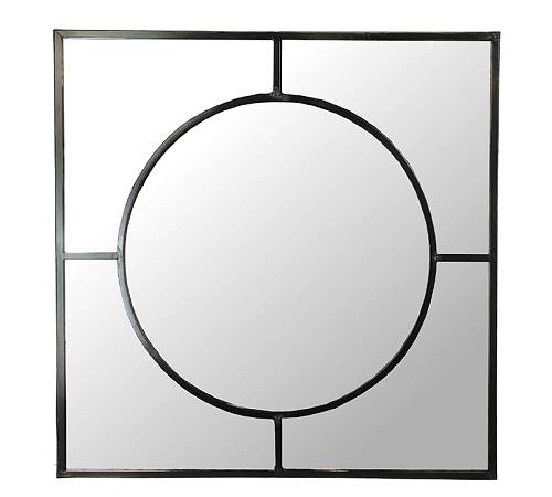 Καθρέπτης Art Deco μεταλ.μαύρη κορνίζα,77x77cm XET-5710
