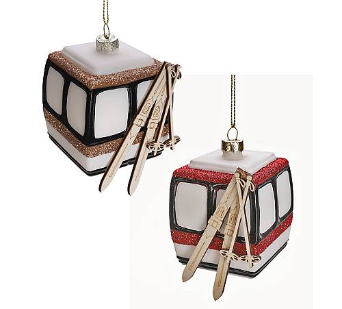 Γυαλινο στολίδι Teleferic, 2xr.,8cm XM743