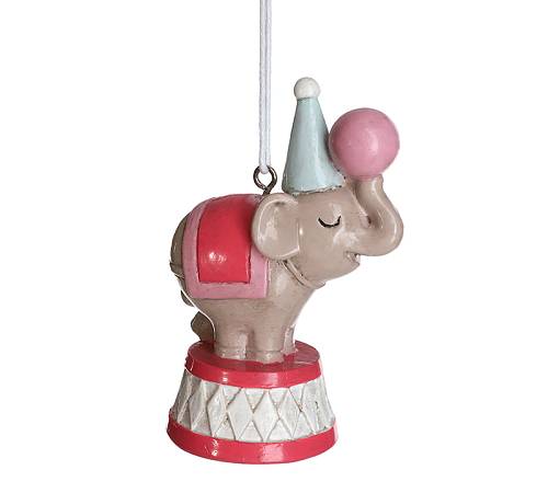 Στολίδι ελέφαντάκι τσίρκου με μπάλλα,8cm XM750