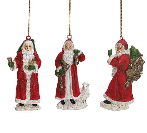 Στολίδι Αγ.Βασίλης 3σχ.,κοκκινο χρ.10.5cm XM753