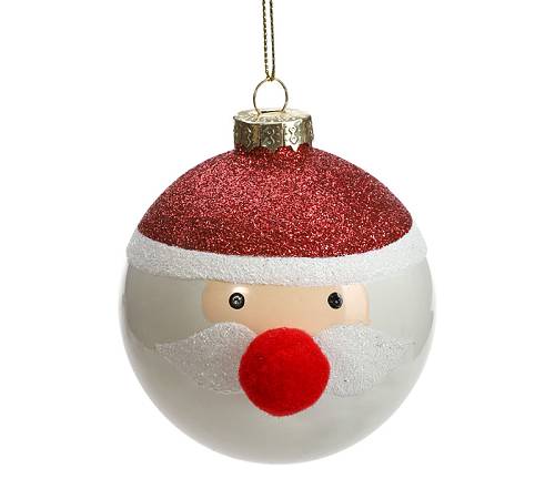 Γυάλινη μπάλλα "χιονάνθρωπος κοκ.μύτη,8cm BL388