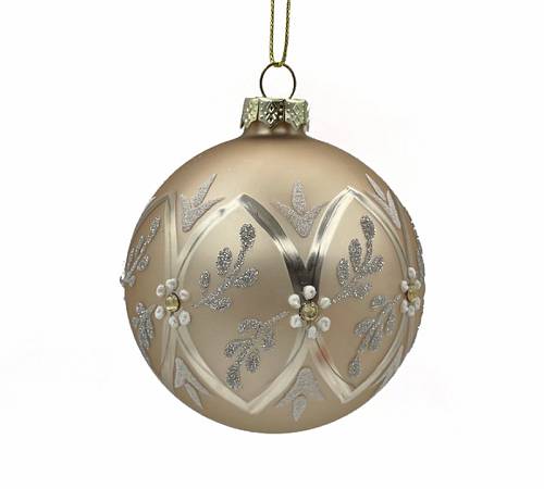 Γυαλινη μπάλλα σαμπανί, σχ.λουλούδι,8cm BL415