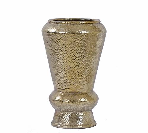 Σφυρήλατο κεραμικό βάζο χρυσό,23x39cm GA290