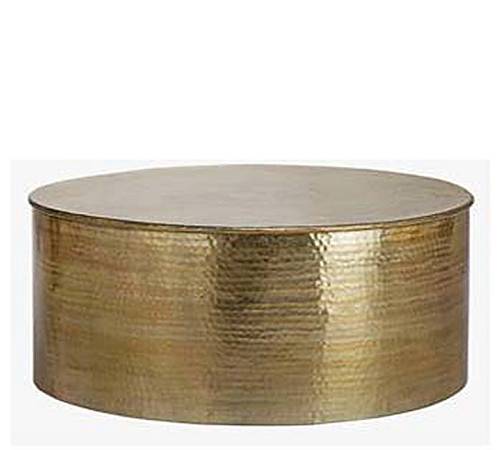 Στρογγυλό σφυρήλατο Coffee table αλουμίνο, χρυσό,90x37cm KS140-L