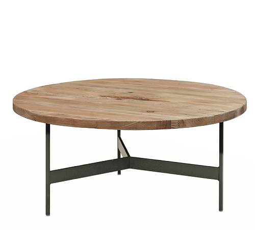 Στρογγυλό coffee table, μασίφ καπάκι μεταλ.βάση δ.90x34cm HG219