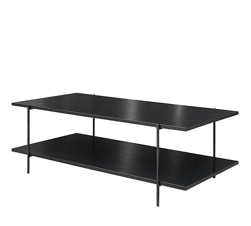 Coffee table με ράφι,μαύρο χρ., δ.120x61x42cm HG223