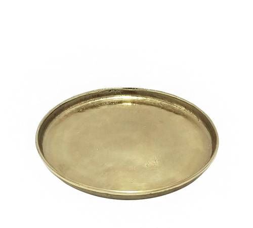Δίσκος από χυτό αλουμίνιο με χείλος χρυσό χρ.,34cm IN218
