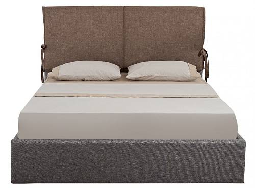 Κρεβάτι διπλό με αποθηκευτικό χώρο Σύλβια - Καφέ/Γκρι (209x149x120)
