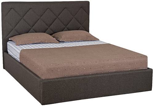 Κρεβάτι υπέρδιπλο με αποθηκευτικό χώρο Πωλίνα - Καφέ (209x179x120)