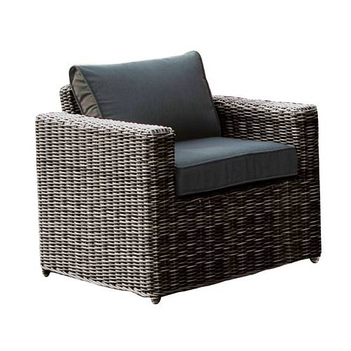 ARIZONA Πολυθρόνα Καθιστικού Κήπου ALU, Wicker Grey Brown, Μαξιλάρια Ανθρακί Ε-00013291 Ε6734,1