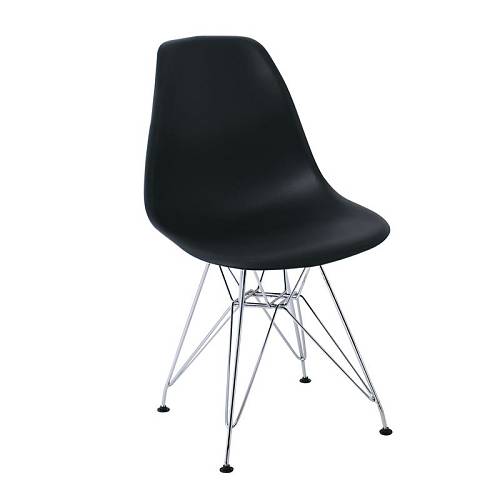 ART Καρέκλα Tραπεζαρίας Κουζίνας Μέταλλο Χρώμιο - PP Μαύρο Ε-00018328 ΕΜ124,22P (ΣΕΤ ΤΩΝ 4)