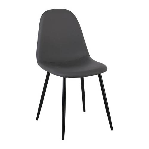 CELINA Καρέκλα Μέταλλο Βαφή Μαύρο, Pvc Γκρι Ε-00021857 ΕΜ907,1ΜP