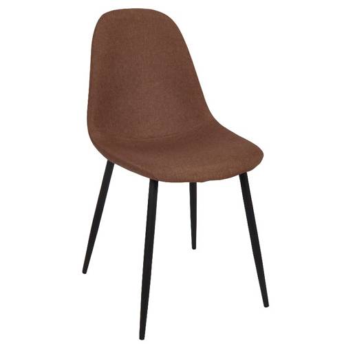 CELINA Καρέκλα Μέταλλο Βαφή Μαύρο, Ύφασμα Καφέ Ε-00018892 ΕΜ907,2Μ