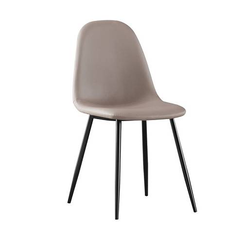 CELINA Καρέκλα Μέταλλο Βαφή Μαύρο, Pvc Cappuccino Ε-00022786 ΕΜ907,3ΜP