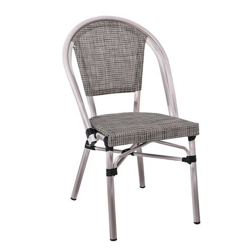 COSTA Καρέκλα Dining Αλουμινίου, Απόχρωση Antique Grey -Textilene Μπεζ Ε-00022758 Ε288,1
