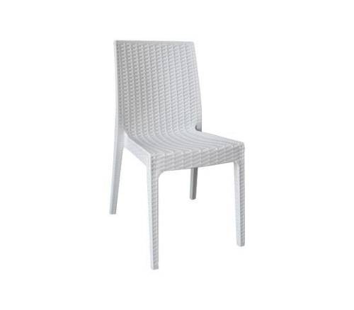 DAFNE Καρέκλα Τραπεζαρίας Κήπου Στοιβαζόμενη, PP Rattan Look UV Protection, Άσπρο Ε-00014182 Ε328,1
