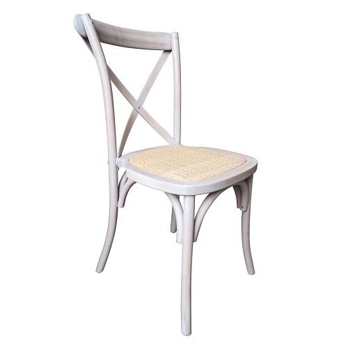 DESTINY Καρέκλα Τραπεζαρίας Οξιά Απόχρωση Decape Άσπρο, Κάθισμα Ψάθα, Στοιβαζόμενη Ε-00024504 Ε7020,4