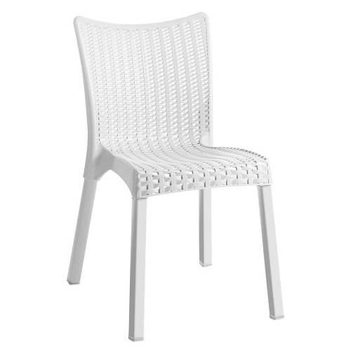 DORET Καρέκλα Στοιβαζόμενη PP Άσπρο, με πόδι αλουμινίου Ε-00024561 Ε3803,2
