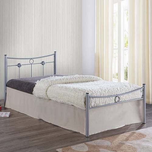 DUGAN Κρεβάτι Μονό, για Στρώμα 90x200cm, Μέταλλο Βαφή Silver Ε-00017091 Ε8068,1