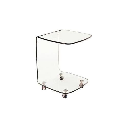 GLASSER Trolley Τραπεζάκι Βοηθητικό, Διάφανο Γυαλί 10mm Ε-00022310 ΕΜ726,1