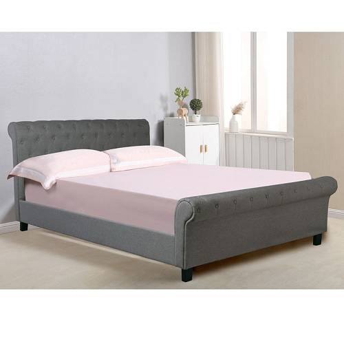 HARMONY Κρεβάτι Διπλό για Στρώμα 160x200cm, Ύφασμα Γκρι Ε-00020435 Ε8052,4