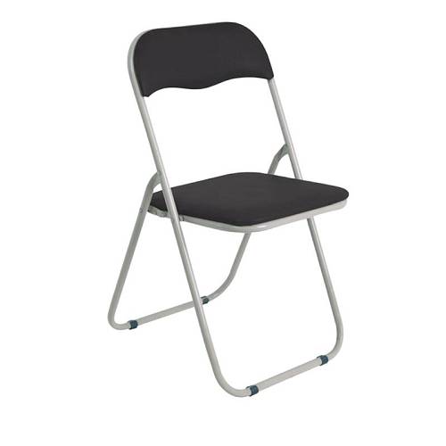 LINDA Καρέκλα Πτυσσόμενη Βαφή Γκρι, Pvc Μαύρο Ε-00017575 Ε557,1
