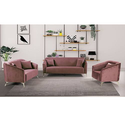 Σετ σαλονιού 3-θέσιος + 2-θέσιος καναπές & πολυθρόνα Luxe - Antique Pink Ε-00023010 Ε9634,2S