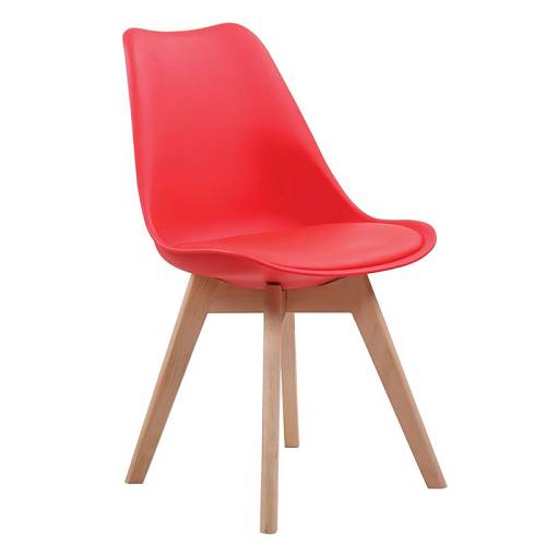 MARTIN Καρέκλα Ξύλο, PP Κόκκινο Μονταρισμένη Ταπετσαρία Ε-00020853 ΕΜ136,34 (ΣΕΤ ΤΩΝ 4)