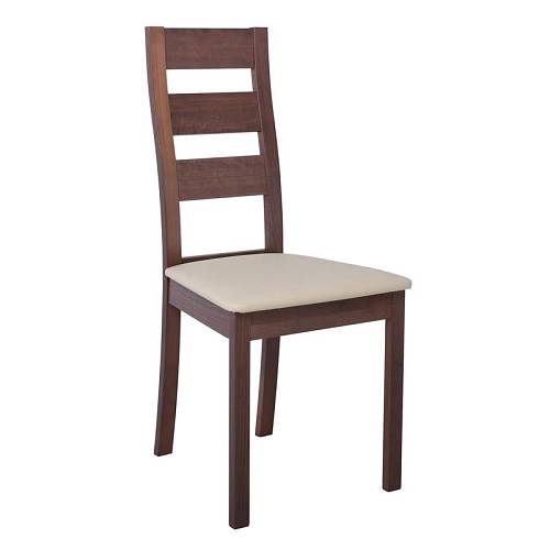 MILLER Καρέκλα Οξιά Καρυδί, PVC Εκρού Ε-00024365 Ε782,3 (ΣΕΤ ΤΩΝ 2)