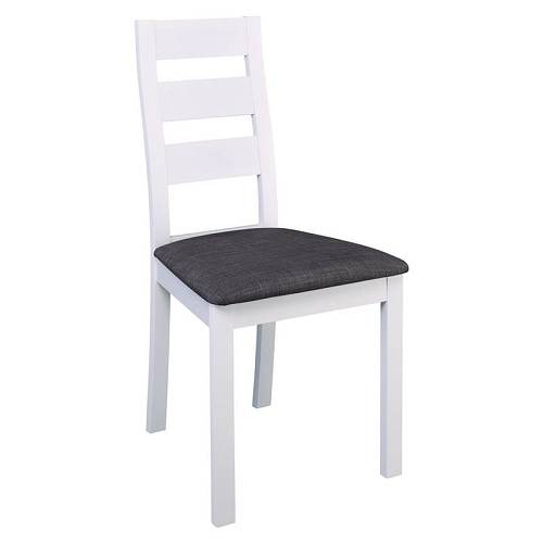 MILLER Καρέκλα Οξιά Άσπρο, Ύφασμα Γκρι Ε-00020823 Ε782,2 (ΣΕΤ ΤΩΝ 2)