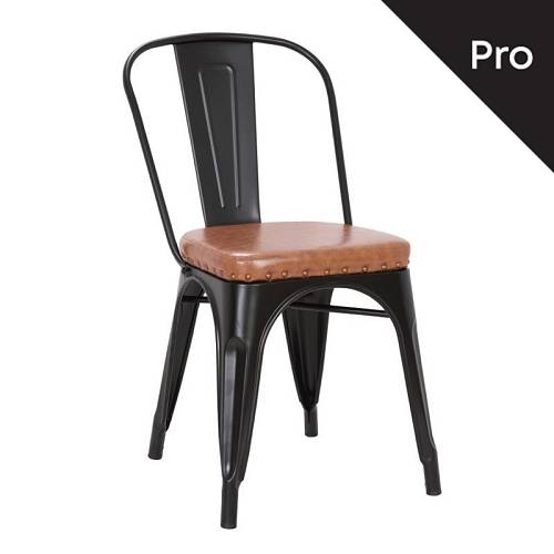 RELIX Καρέκλα-Pro, Μέταλλο Βαφή Μαύρο Matte, Pu Camel Ε-00019303 Ε5191Ρ,14Μ