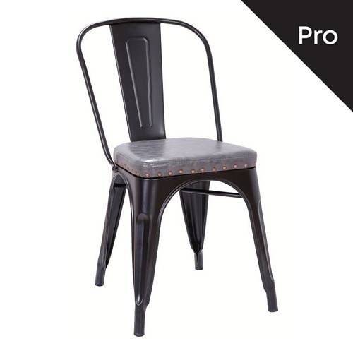 RELIX Καρέκλα-Pro, Μέταλλο Βαφή Μαύρο Matte, Pu Σκούρο Γκρι Ε-00019300 Ε5191Ρ,12Μ