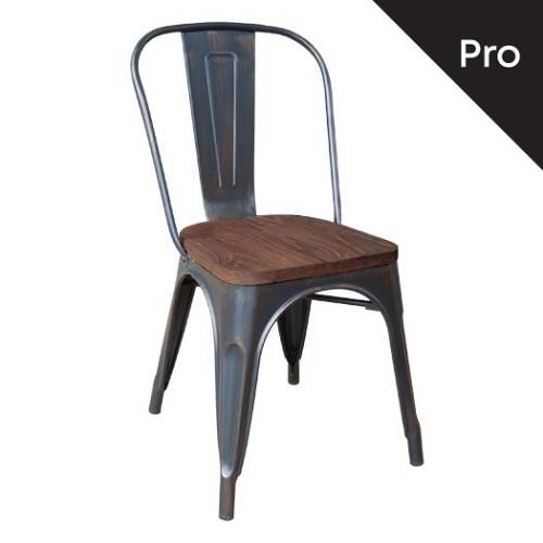 RELIX Wood Καρέκλα-Pro, Μέταλλο Βαφή Antique Black, Απόχρωση Ξύλου Dark Oak Ε-00015495 Ε5191W,10
