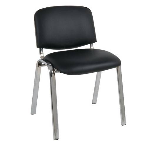 SIGMA Καρέκλα-Pro Γραφείου Επισκέπτη, Μέταλλο Χρώμιο PVC Μαύρο Ε-00004101 ΕΟ550,10 (ΣΕΤ ΤΩΝ 6)