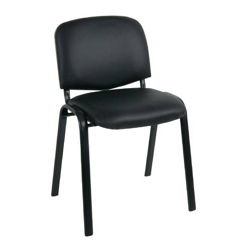 SIGMA Καρέκλα-Pro Γραφείου Επισκέπτη, Μέταλλο Βαφή Μαύρο, PVC Μαύρο Ε-00004100 ΕΟ550,16