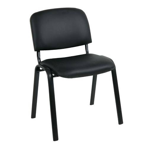 SIGMA Καρέκλα Στοιβαζόμενη Γραφείου Επισκέπτη, Μέταλλο Βαφή Μαύρο, PVC Μαύρο Ε-00023188 ΕΟ550,17W