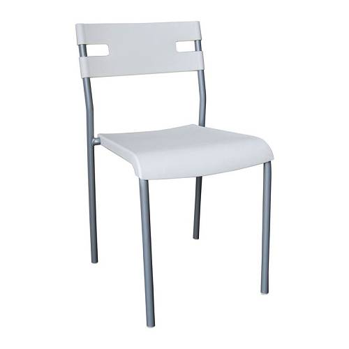 SWIFT Καρέκλα Στοιβαζόμενη Μέταλλο Βαφή Silver, PP Άσπρο Ε-00014734 ΕΜ912,1